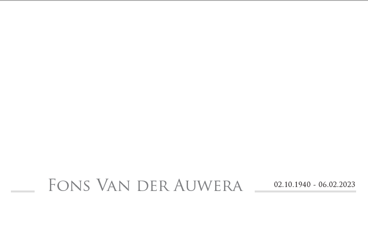 Rouwbrief Fons Van Der Auwera